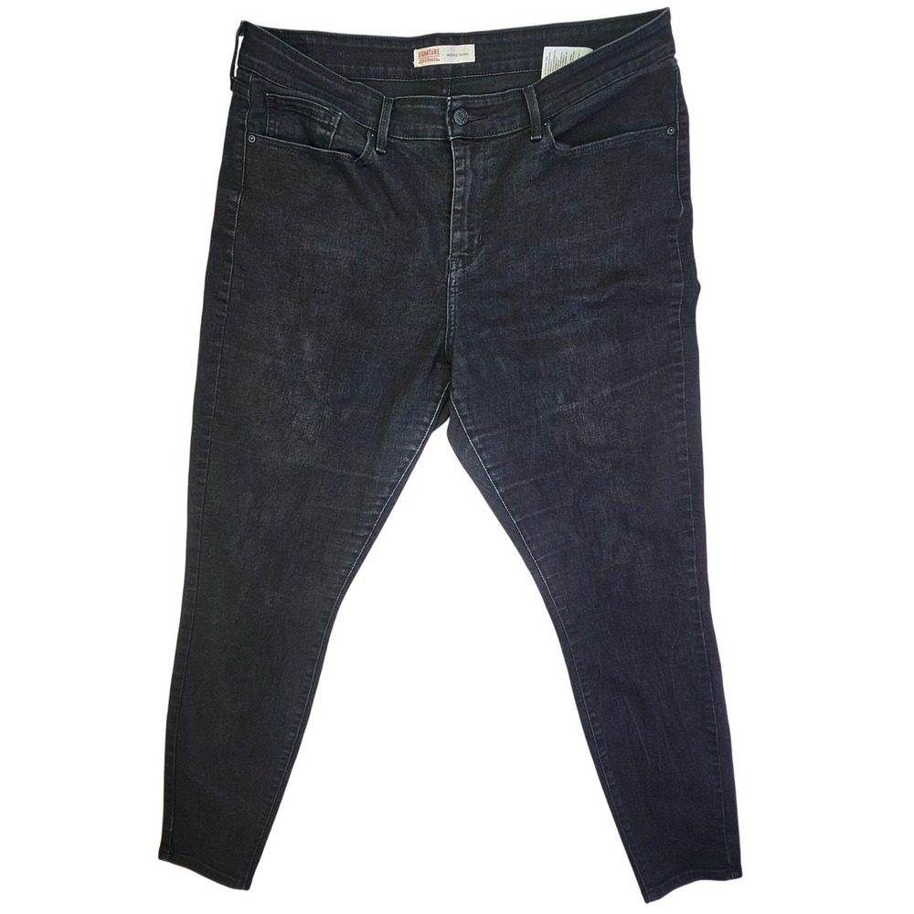 Levi Strauss Signature Mid Rise Skinny Jeans Black‎ Mens Size 33x30